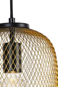 Viseća svjetiljka Art Deco zlatna 45 cm 3 svjetla - Bliss Mesh