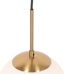 Art Deco viseća lampa zlatna s opalnim staklom - Flore