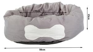 Plišani krevet za psa/mačku BONENEST 50 cm, sivi