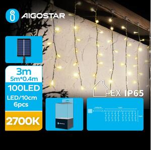Aigostar - LED Solarne božićne lampice 100xLED/8 funkcija 8x0,4m IP65 topla bijela