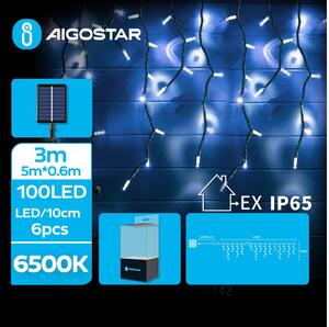 Aigostar - LED Solarne božićne lampice 100xLED/8 funkcija 8x0,6m IP65 hladna bijela