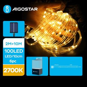 Aigostar - LED Solarne božićne lampice 100xLED/8 funkcija 12m IP65 topla bijela