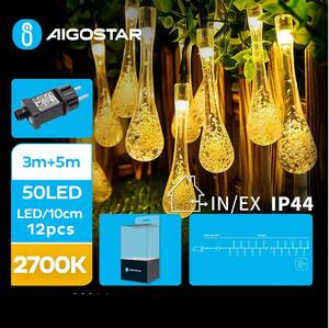 Aigostar - LED Vanjski dekorativni lanac 50xLED/8 funkcija 8m IP44 topla bijela