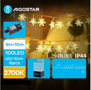 Aigostar - LED Vanjske božićne lampice 100xLED/8 funkcija 13m IP44 topla bijela