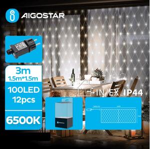 Aigostar- LED Vanjske božićne lampice 100xLED/8 funkcija 4,5x1,5m IP44 hladna bijela