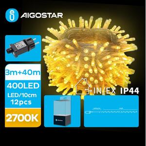 Aigostar - LED Vanjske božićne lampice 400xLED/8 funkcija 43m IP44 topla bijela