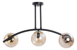 Žuta /crna stropna svjetiljka sa staklenim sjenilom ø 15 cm Yay – Squid Lighting