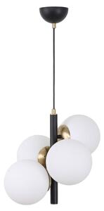 Bijela/crna viseća svjetiljka sa staklenim sjenilom ø 15 cm Forte – Squid Lighting