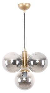 Siva/u zlatnoj boji viseća svjetiljka sa staklenim sjenilom ø 15 cm Hector – Squid Lighting