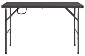 VidaXL Sklopivi vrtni stol smeđi 120 x 60 x 74 cm HDPE izgled ratana