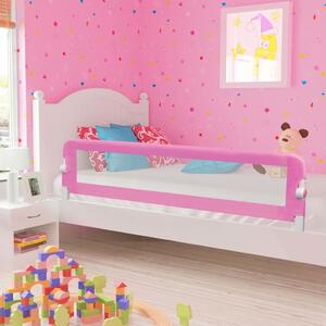VidaXL Sigurnosna ograda za dječji krevet ružičasta 180x42 cm poliester