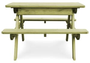 VidaXL Dječji stol za piknik s klupama 90 x 90 x 58 cm od borovine