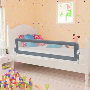 VidaXL Sigurnosna ogradica za dječji krevet siva 120 x 42 cm poliester