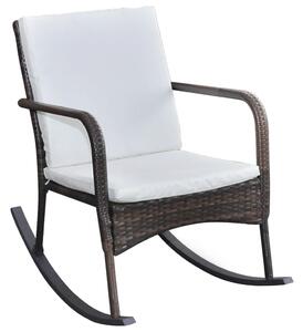 VidaXL Vrtna stolica za ljuljanje od poliratana smeđa