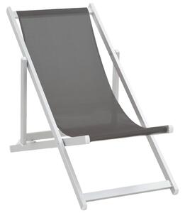 VidaXL Sklopive stolice za plažu od aluminija i tekstilena 2 kom sive
