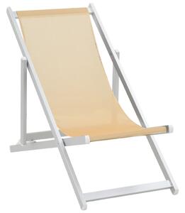 VidaXL Sklopive stolice za plažu od aluminija i tekstilena 2 kom krem