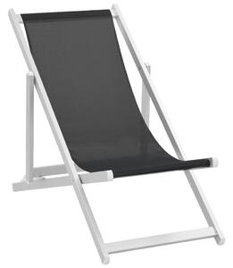 VidaXL Sklopive stolice za plažu od aluminija i tekstilena 2 kom crne