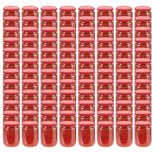 VidaXL Staklenke za džem s crvenim poklopcima 96 kom 230 ml