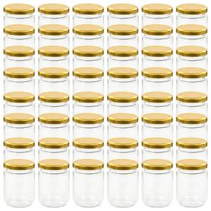 VidaXL Staklenke za džem sa zlatnim poklopcima 48 kom 230 ml