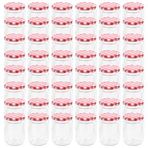 VidaXL Staklenke za džem s bijelo-crvenim poklopcima 48 kom 230 ml