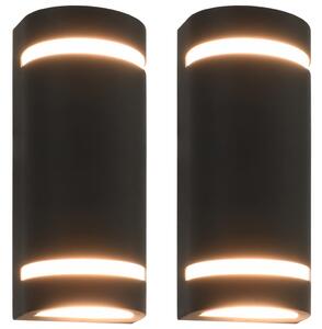VidaXL Vanjske zidne svjetiljke 2 kom 35 W crne poluokrugle
