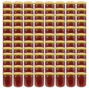 VidaXL Staklenke za džem sa zlatnim poklopcima 96 kom 230 ml