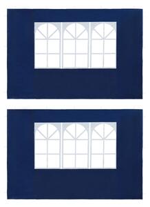 VidaXL Bočni zid za šator s prozorom 2 kom PE plavi