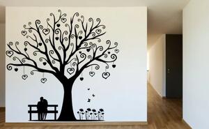 Zidna naljepnica za interijer sa motivom zaljubljenog para ispod drveta ljubavi 100 x 100 cm