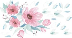 Zidna naljepnica za unutarnji buket ružičastog cvijeća 50 x 100 cm