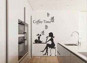 Zidna naljepnica za kuhinju Vrijeme je za vašu šalicu kave 50 x 100 cm