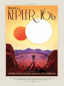 Reprodukcija umjetnosti Relax on Kepler 16b (Retro Intergalactic Space Travel) NASA, (30 x 40 cm)