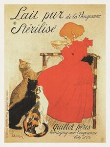 Reprodukcija umjetnosti Lait pur Stérilisé (French Cat Poster) - Théophile Steinlen, (30 x 40 cm)