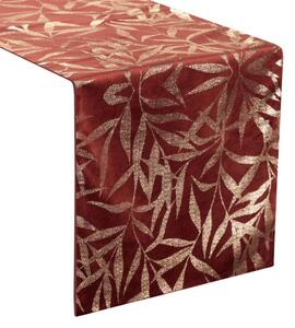 Baršunasti središnji stolnjak s printom u boji crvene cigle 35x140