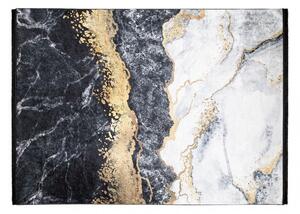 Crni trendi tepih s apstraktnim uzorkom Širina: 140 cm | Duljina: 200 cm