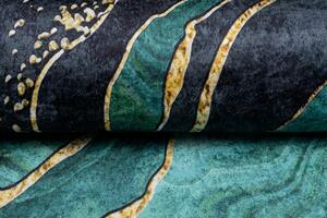 Crni i zeleni moderni tepih s apstraktnim uzorkom Širina: 80 cm | Duljina: 150 cm