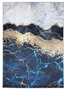 Plavi trendovski tepih s apstraktnim uzorkom Širina: 140 cm | Duljina: 200 cm