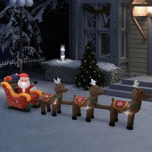 VidaXL Ukrasni božićni Djed Mraz i sobovi na napuhavanje LED 490 cm