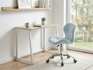 Set za radnu sobu ZARIMO stol 80x40 cm, bijela/dub sonoma + fotelja AVOLA VELVET, svijetloplava