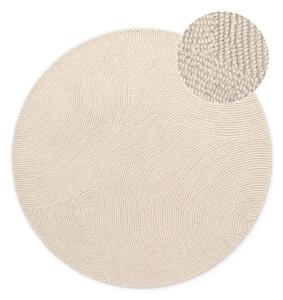 Ručno rađen vunen okrugli tepih u svijetloj prirodnoj boji ø 120 cm Eleni Natural White – Hanse Home