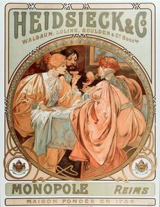 Mucha, Alphonse Marie - Reprodukcija Heidsieck Champagne company, (30 x 40 cm)