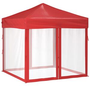 VidaXL Sklopivi šator za zabave s bočnim zidovima 2 x 2 m crveni
