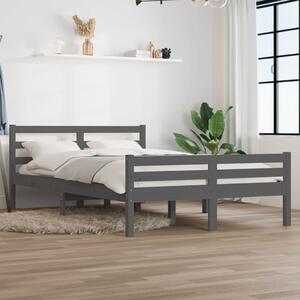 VidaXL Okvir za krevet masivno drvo sivi 120 x 190 cm 4FT mali bračni