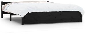 VidaXL Okvir za krevet od masivnog drva crni 140 x 190 cm