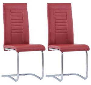 VidaXL Konzolne blagovaonske stolice od umjetne kože 2 kom crvene