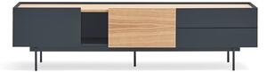 Antracitno siva/u prirodnoj boji TV komoda u dekoru hrasta 180x45 cm Otto – Teulat