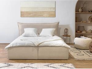 Bež tapecirani bračni krevet s prostorom za pohranu s podnicom 180x200 cm Jade - Bobochic Paris