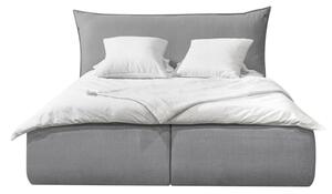Svijetlo sivi tapecirani bračni krevet s prostorom za pohranu s podnicom 180x200 cm Jade - Bobochic Paris