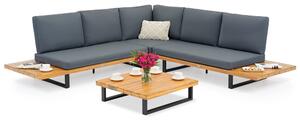 Kutna vrtna sofa Celano Garden Point antracit boje akacijevog drva