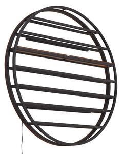 Modern Wall Lamp Black with wine rack Incl. LED - Wine Rack
