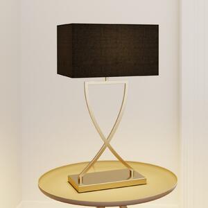 Lucande stolna lampa Evaine, mesing/crna, 66 cm, E27, Crno, Dnevni boravak/blagovaonica, Metal